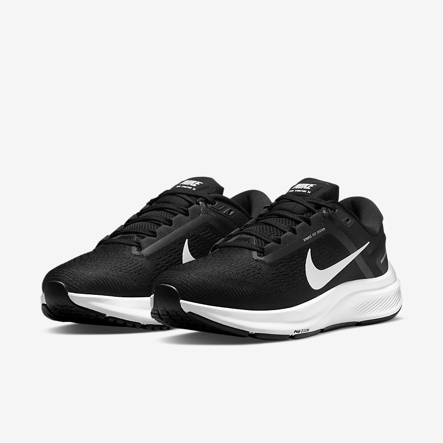 Giày Nike Air Zoom Structure 24 Nữ Đen Trắng