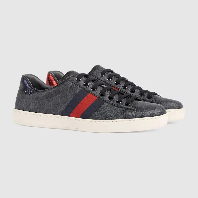 Giày Gucci Ace Gg Supreme Sneaker Nam Đen Họa Tiết