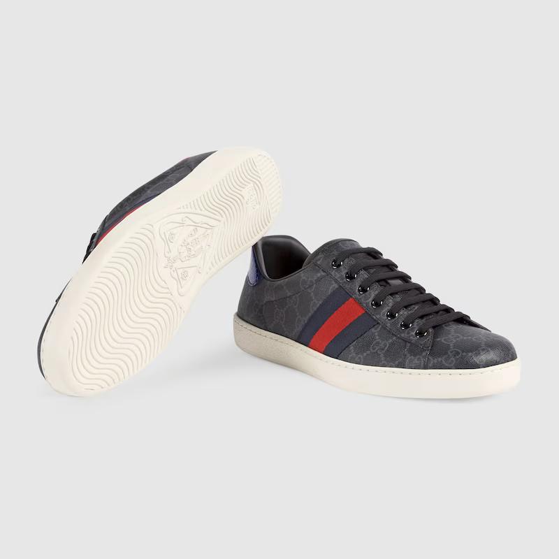 Giày Gucci Ace Gg Supreme Sneaker Nam Đen Họa Tiết