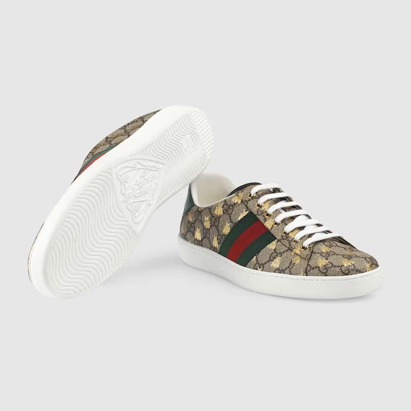 Giày Gucci Ace Gg Supreme Bees Sneaker Nam Nâu