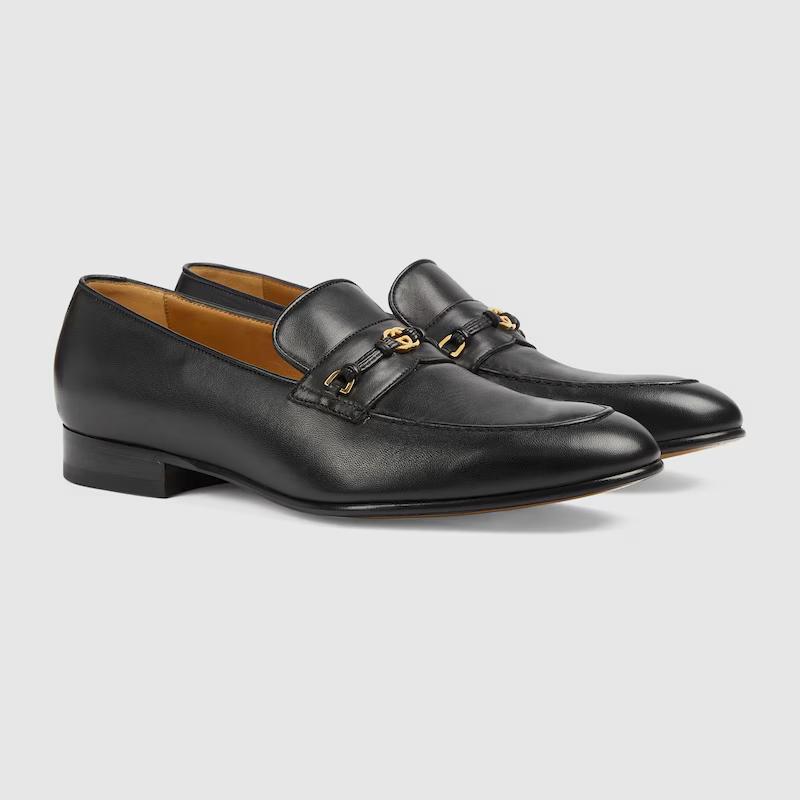 Giày Gucci Loafer With Interlocking G Nam Đen