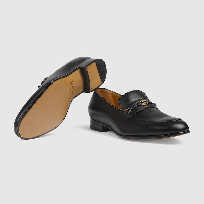 Giày Gucci Loafer With Interlocking G Nam Đen