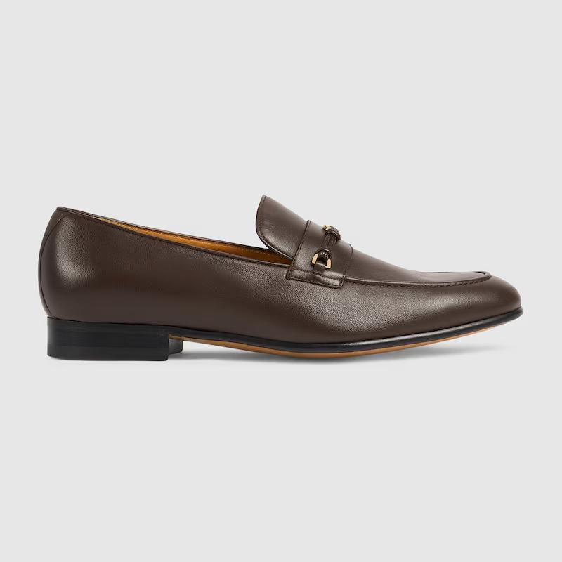 Giày Gucci Loafer With Interlocking G Nam Nâu