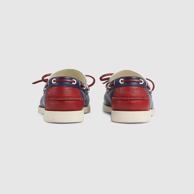 Giày Gucci Boat Shoe Nam Xanh Trắng