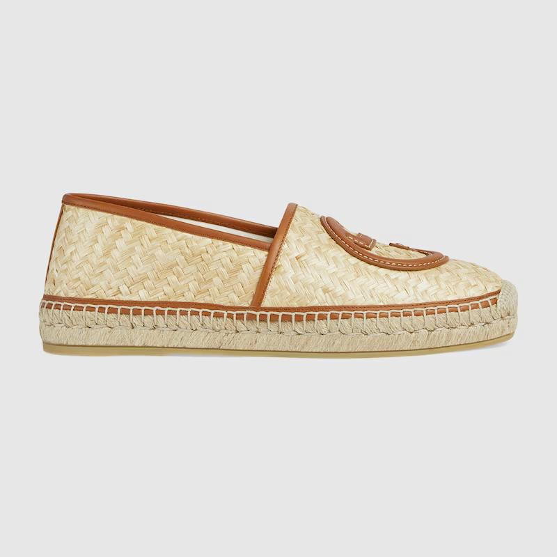 Giày Gucci Interlocking G Espadrilles Nam Trắng Nâu