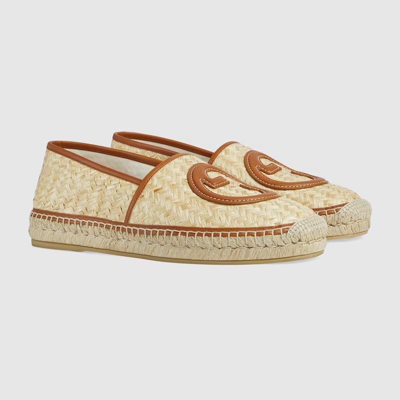 Giày Gucci Interlocking G Espadrilles Nam Trắng Nâu