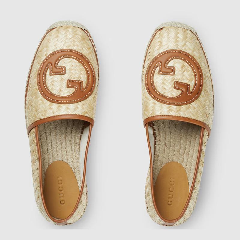 Giày Gucci Interlocking G Espadrilles Nam Trắng Nâu