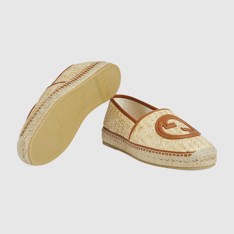 Giày Gucci Interlocking G Espadrilles Nam Trắng Nâu