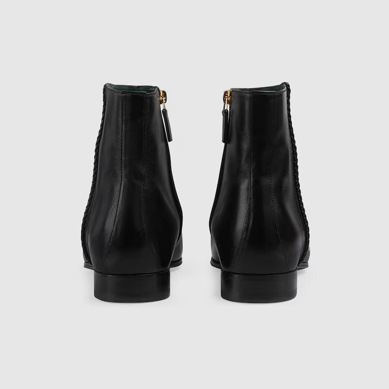 Giày Gucci Ankle Boot With Horsebit Nam Đen