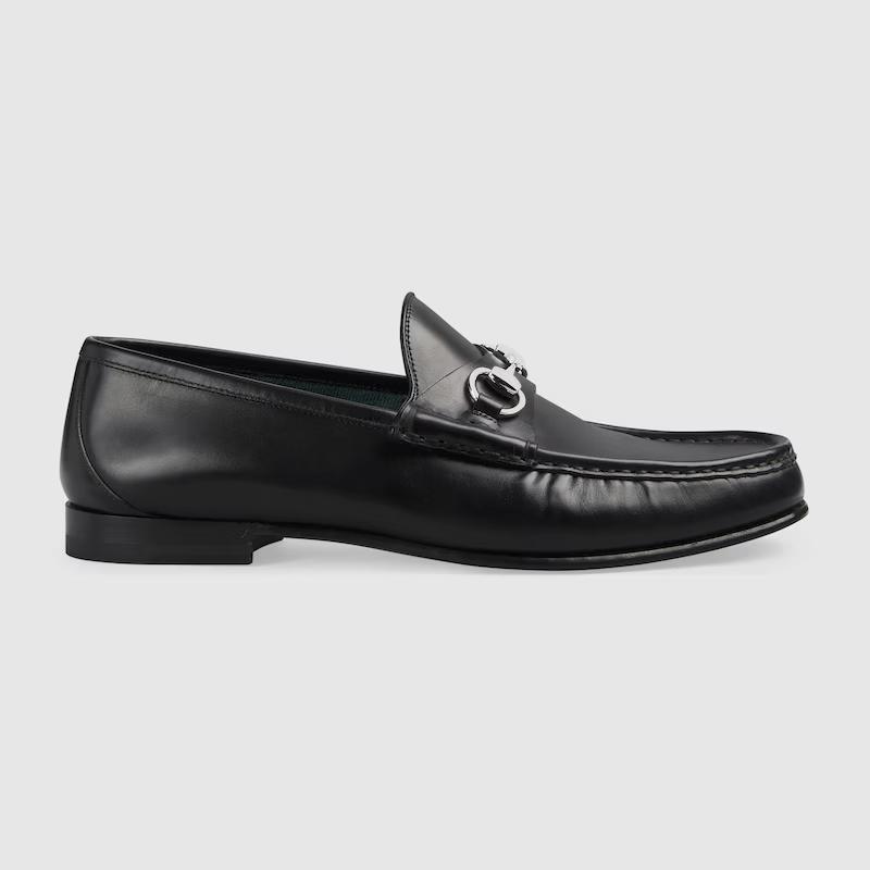 Giày Gucci Loafer With Horsebit Nam Đen Bạc