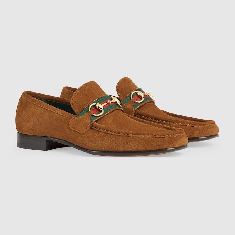 Giày Gucci Loafer With Horsebit Nam Nâu