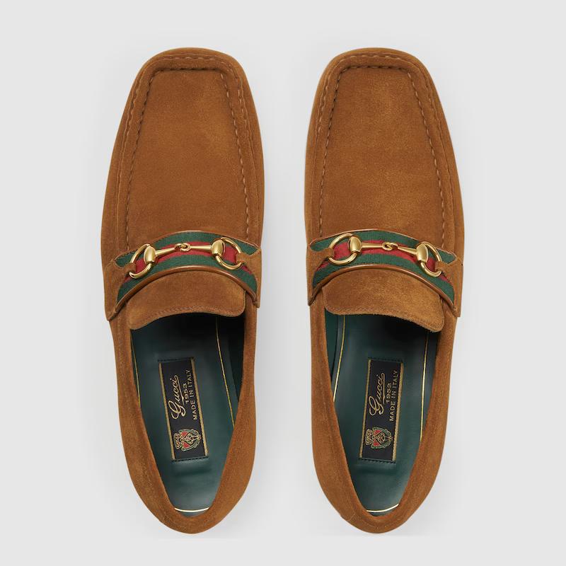 Giày Gucci Loafer With Horsebit Nam Nâu