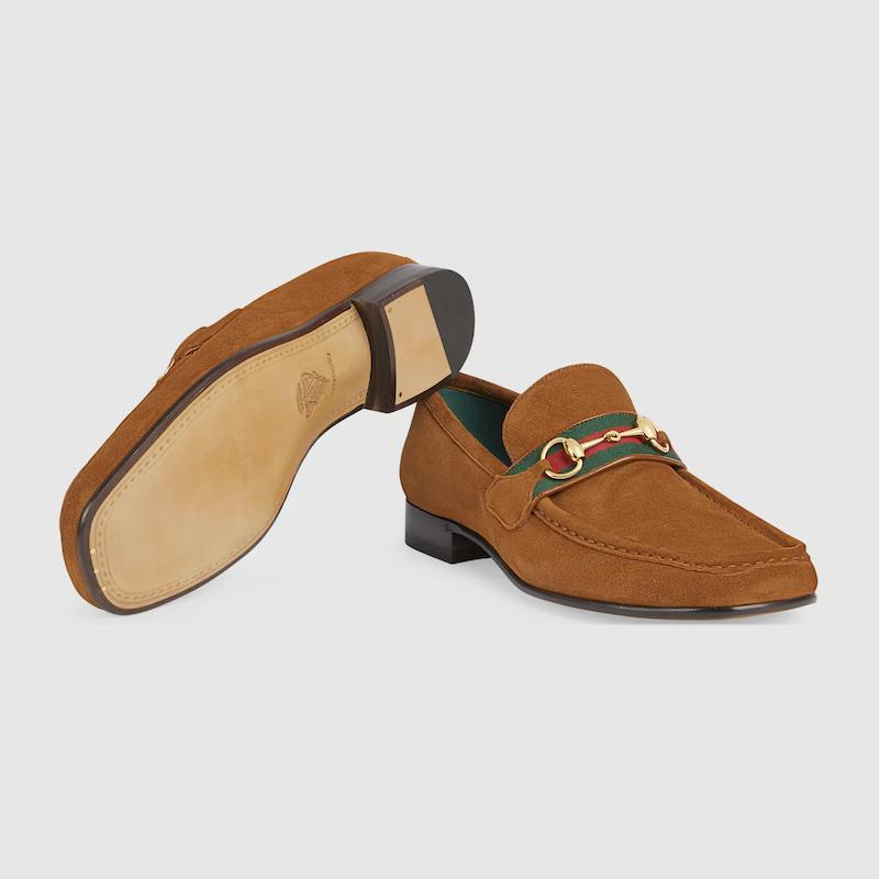 Giày Gucci Loafer With Horsebit Nam Nâu