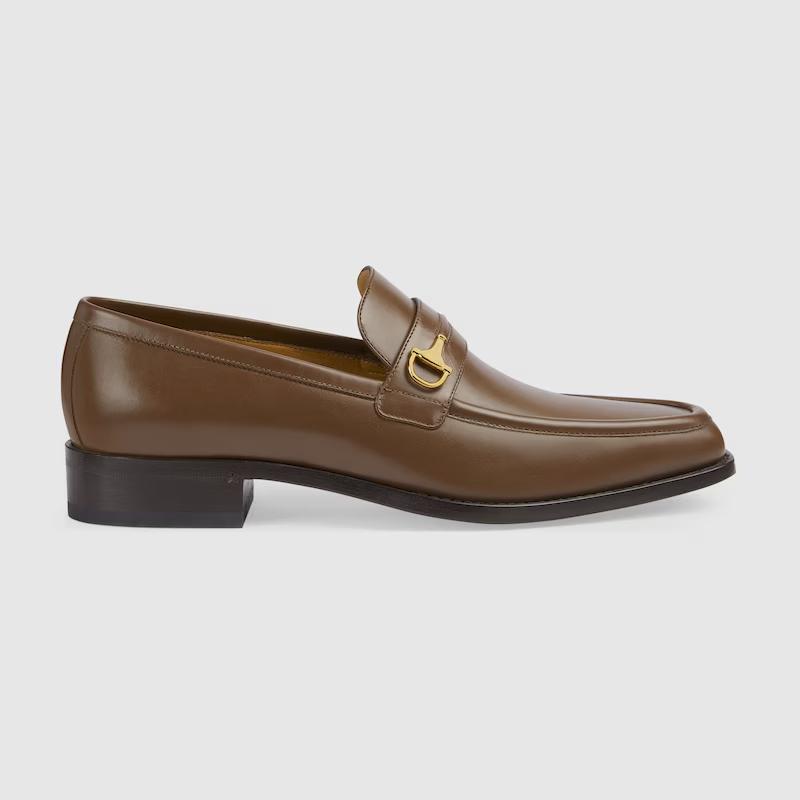 Giày Gucci Horsebit Loafer Nam Nâu