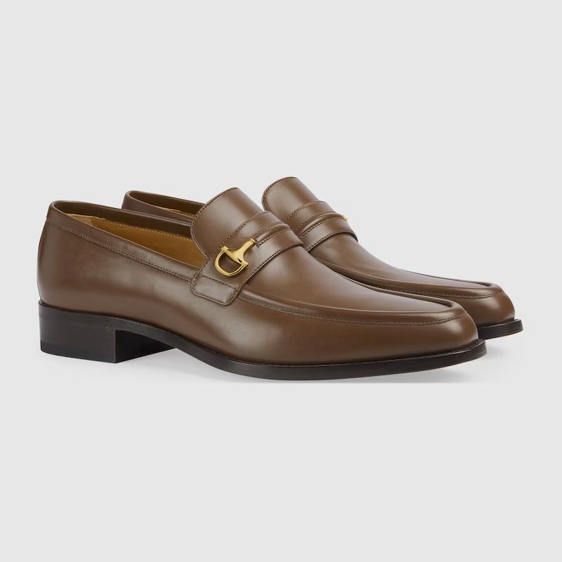 Giày Gucci Horsebit Loafer Nam Nâu