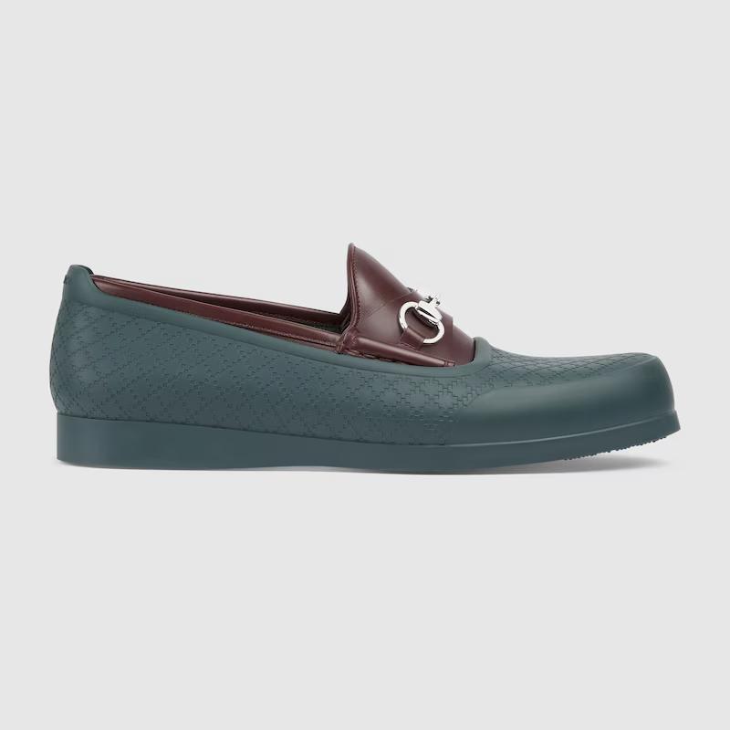 Giày Gucci Rhodium Horsebit Loafer Nam Nâu Xanh