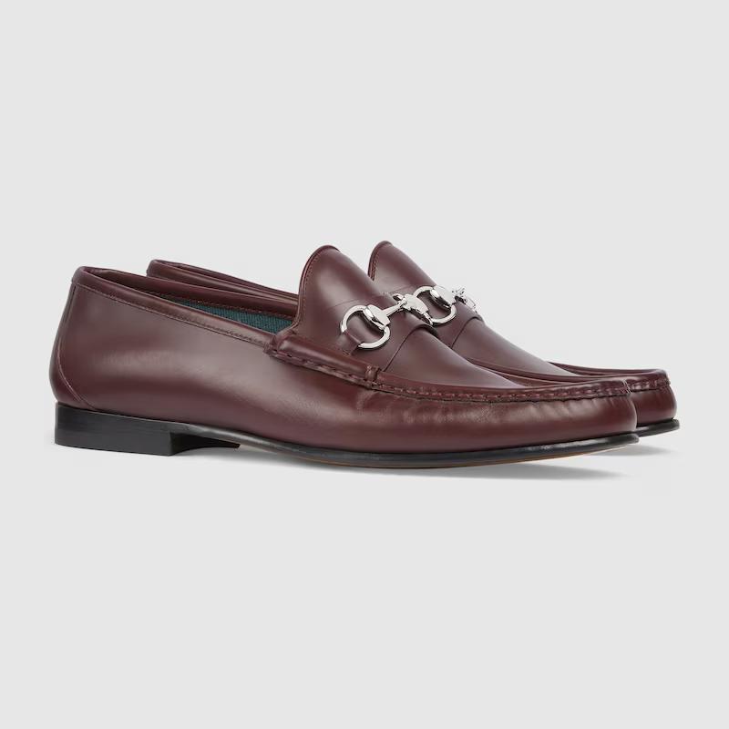 Giày Gucci Rhodium Horsebit Loafer Nam Nâu Xanh