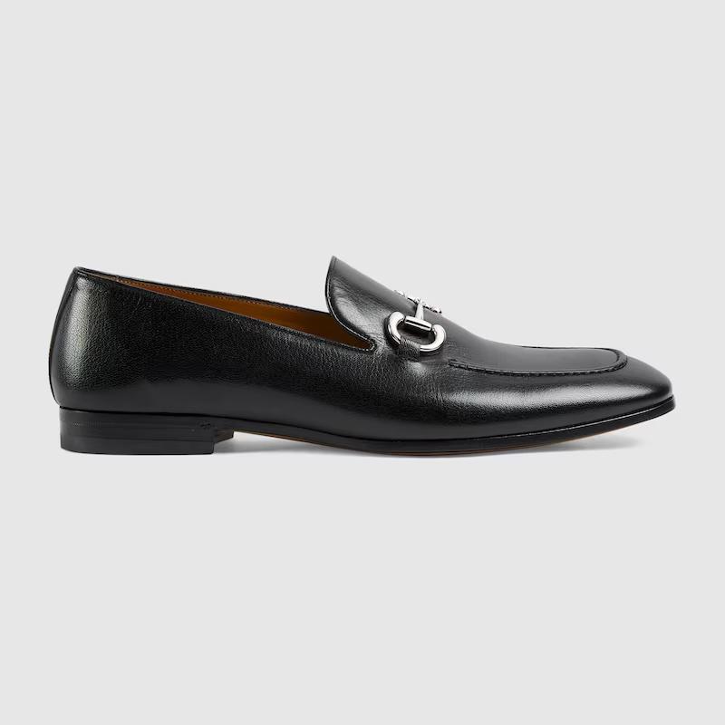 Giày Gucci Men's Loafer With Horsebit Nam Đen Bạc