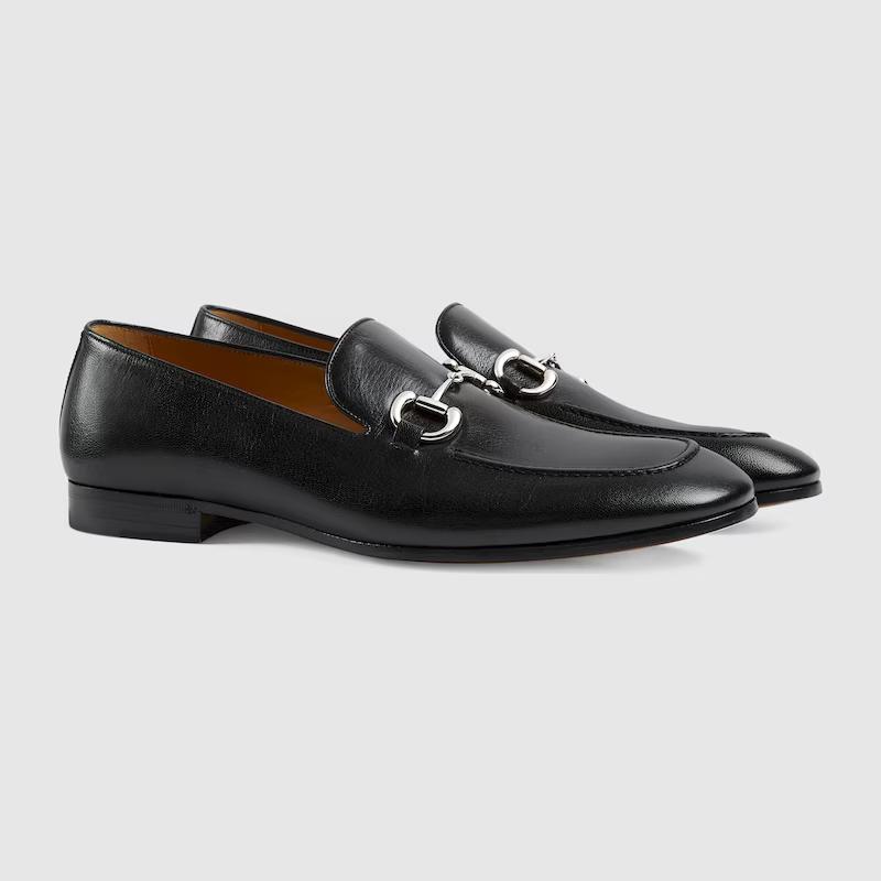 Giày Gucci Men's Loafer With Horsebit Nam Đen Bạc