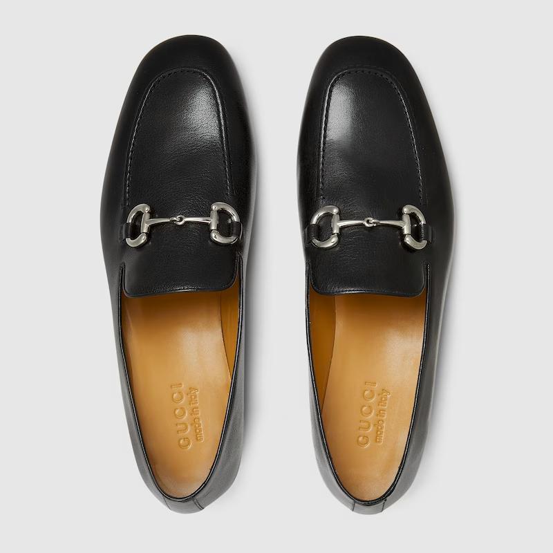 Giày Gucci Men's Loafer With Horsebit Nam Đen Bạc