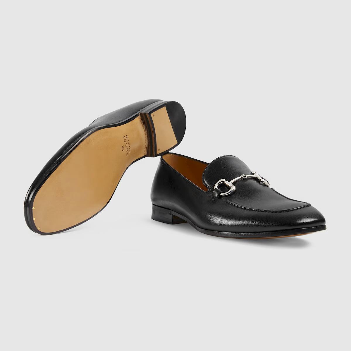 Giày Gucci Men's Loafer With Horsebit Nam Đen Bạc