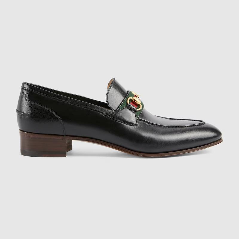 Giày Gucci Loafer With Horsebit Nam Đen Xanh 