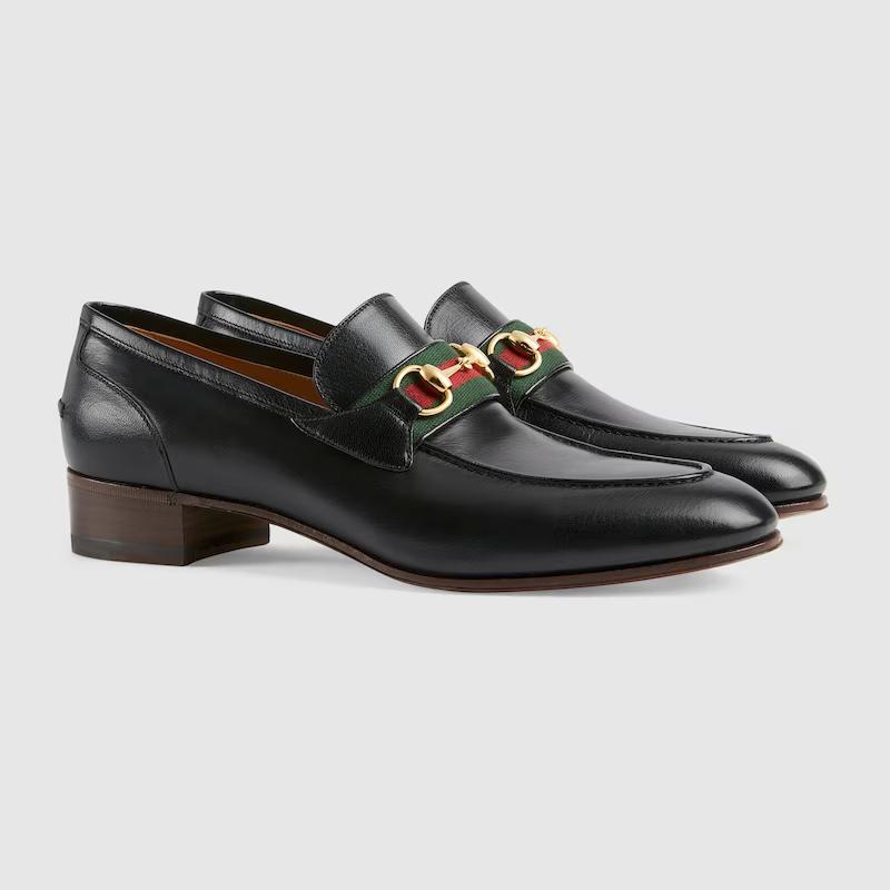 Giày Gucci Loafer With Horsebit Nam Đen Xanh 