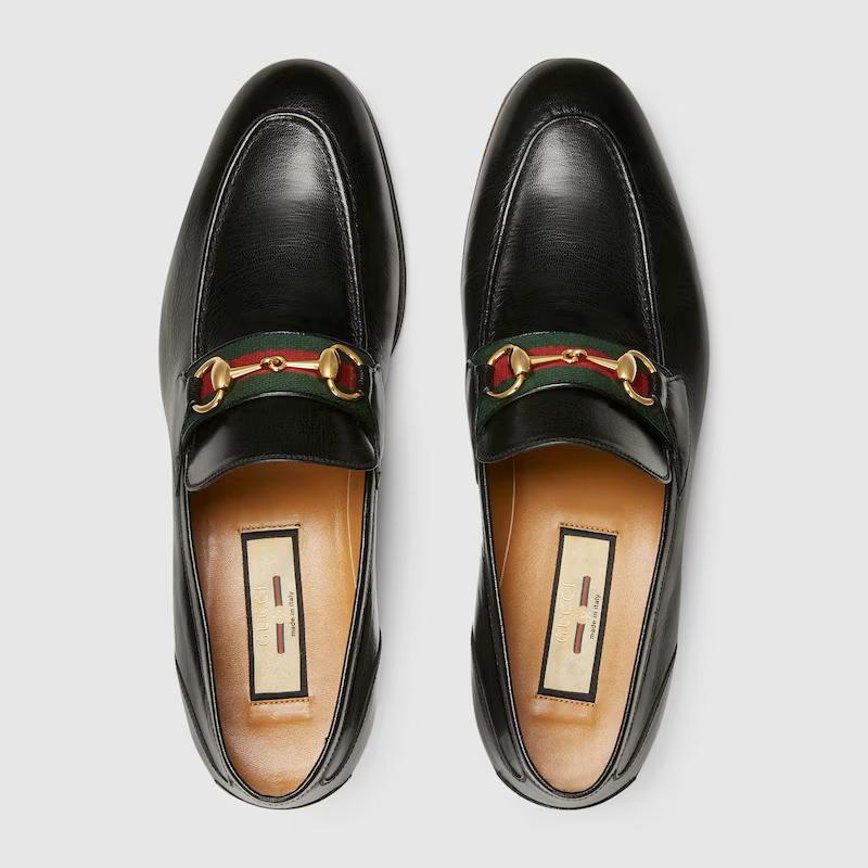 Giày Gucci Loafer With Horsebit Nam Đen Xanh 