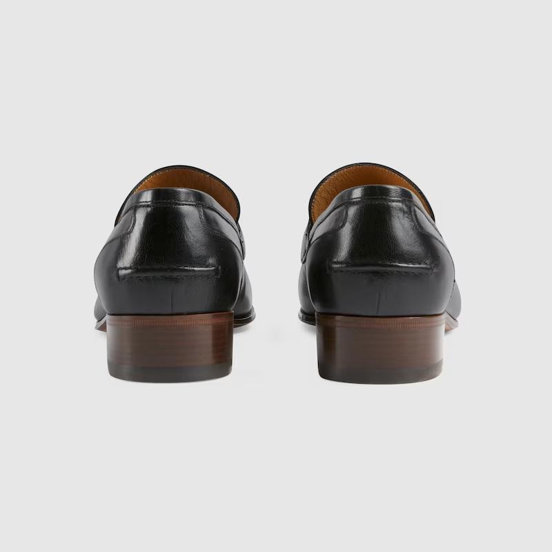 Giày Gucci Loafer With Horsebit Nam Đen Xanh 