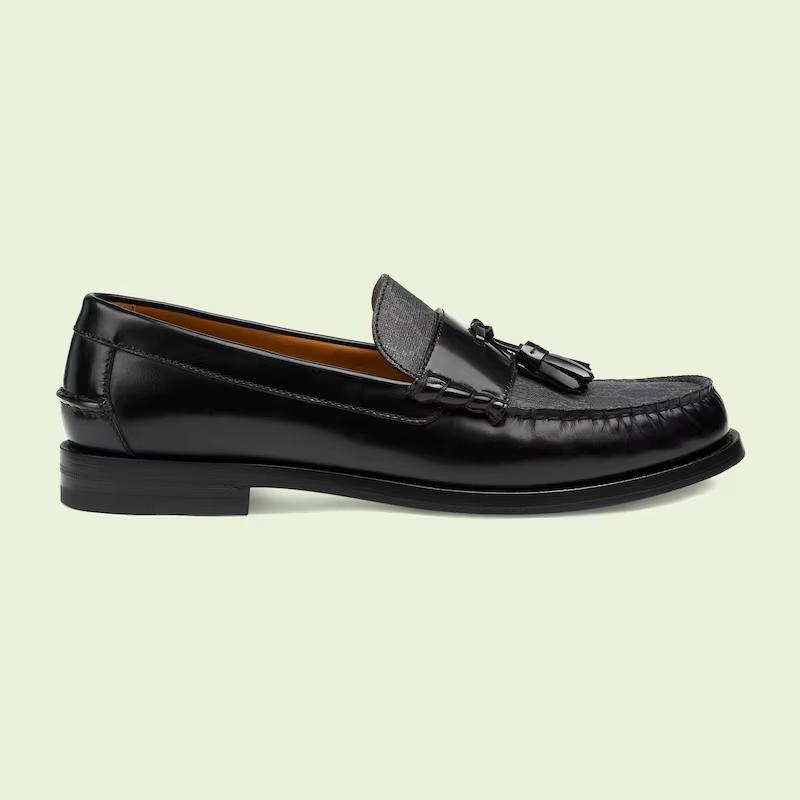 Giày Gucci Gg Loafer With Tassel Nam Đen