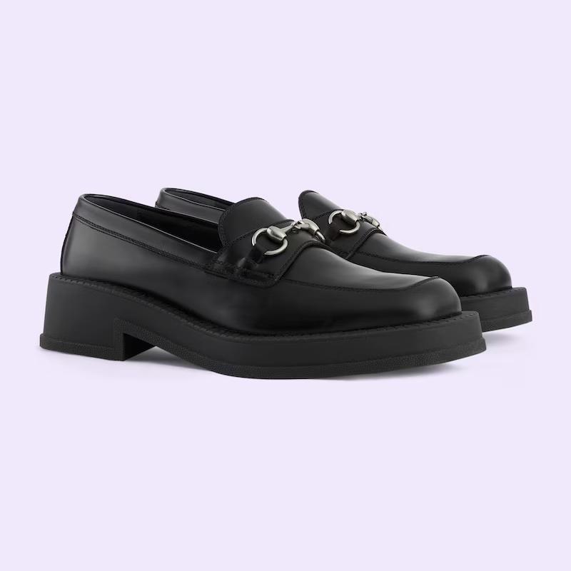 Giày Gucci Men's Loafer With Horsebit Nam Đen 