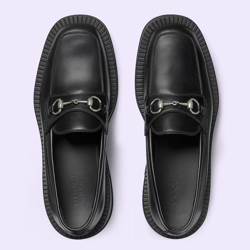 Giày Gucci Men's Loafer With Horsebit Nam Đen 