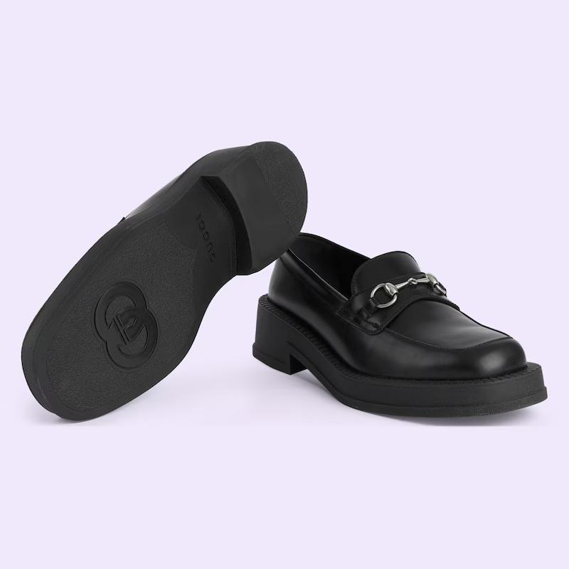 Giày Gucci Men's Loafer With Horsebit Nam Đen 