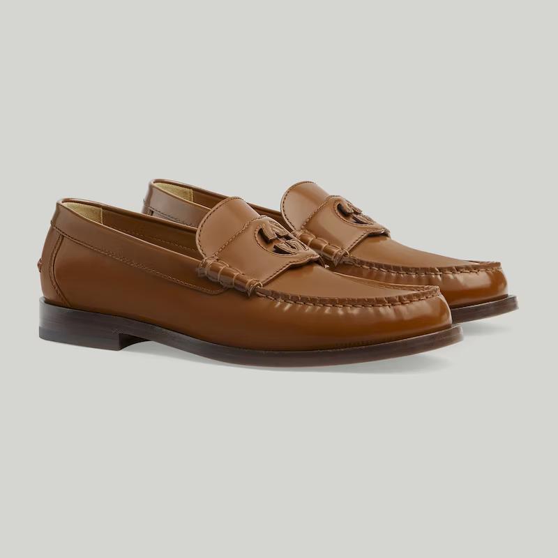 Giày Gucci Interlocking G Loafer Nam Nâu Sáng