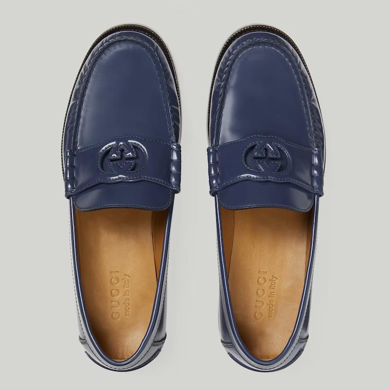 Giày Gucci Interlocking G Loafer Nam Xanh Navy