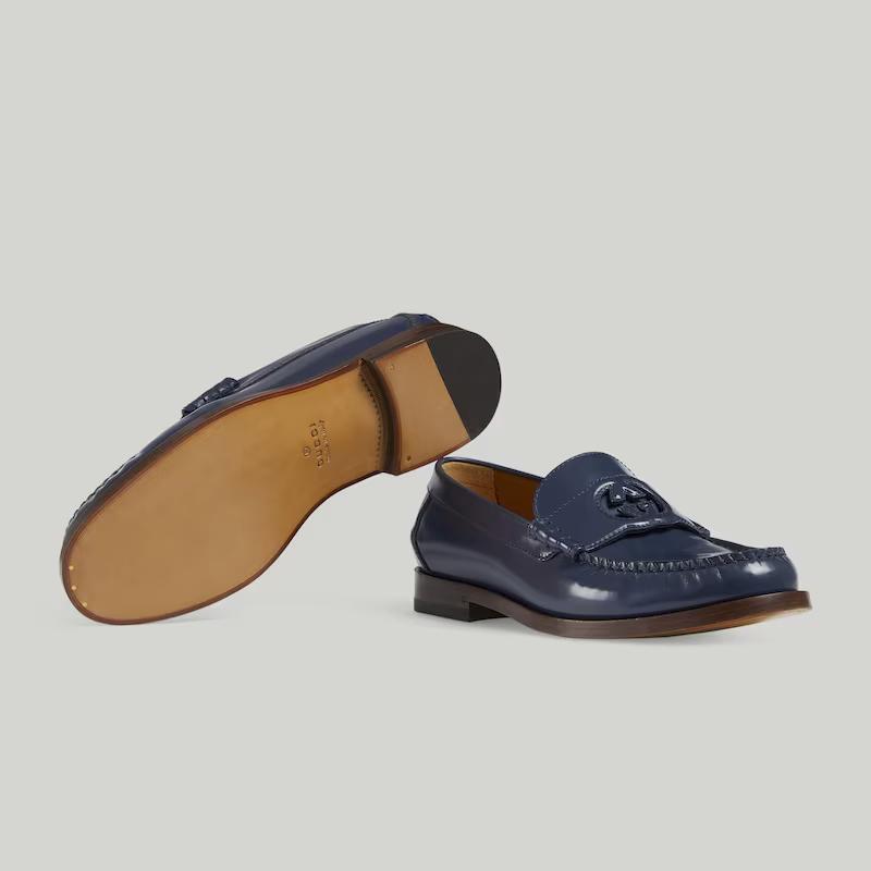 Giày Gucci Interlocking G Loafer Nam Xanh Navy