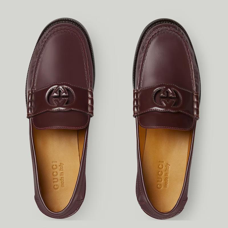 Giày Gucci Interlocking G Loafer Nam Nâu 