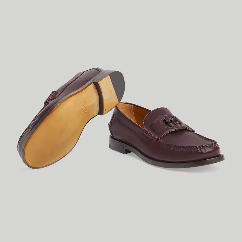 Giày Gucci Interlocking G Loafer Nam Nâu 