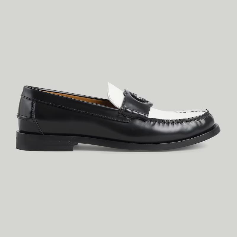 Giày Gucci Interlocking G Loafer Nam Đen Trắng