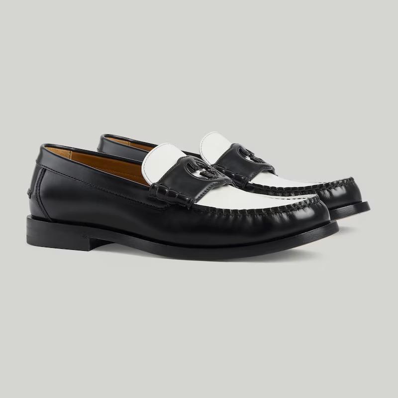 Giày Gucci Interlocking G Loafer Nam Đen Trắng