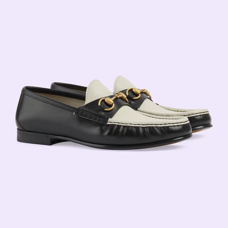 Giày Gucci 1953 Horsebit Loafer Nam Đen Trắng