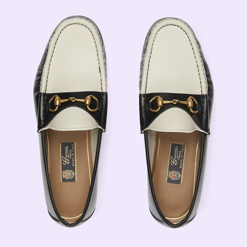 Giày Gucci 1953 Horsebit Loafer Nam Đen Trắng