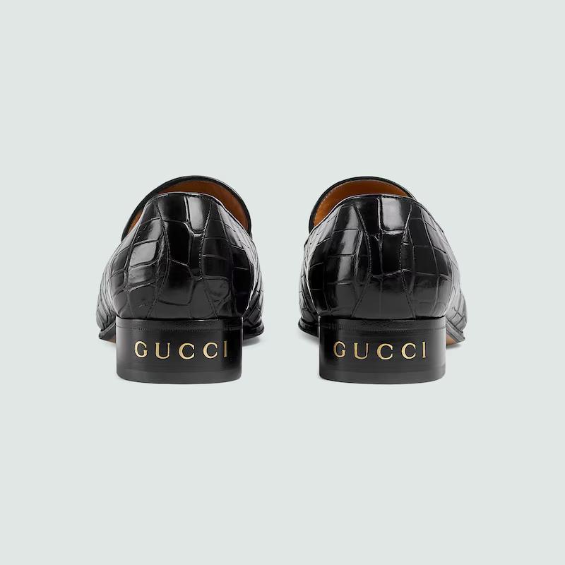 Giày Gucci Crocodile Loafer Nam Đen