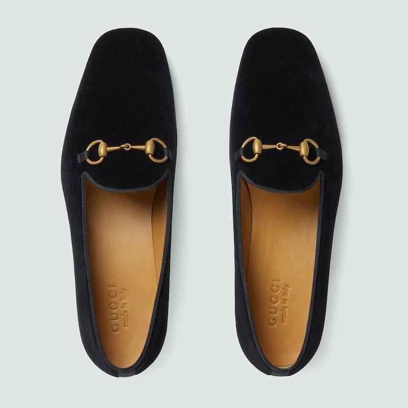 Giày Gucci Men's Loafer With Horsebit Nam Đen Nhung