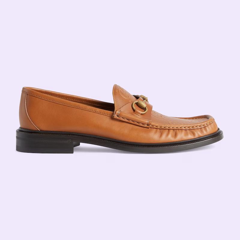 Giày Gucci Men'S Loafer With Horsebit Nam Nâu Đậm