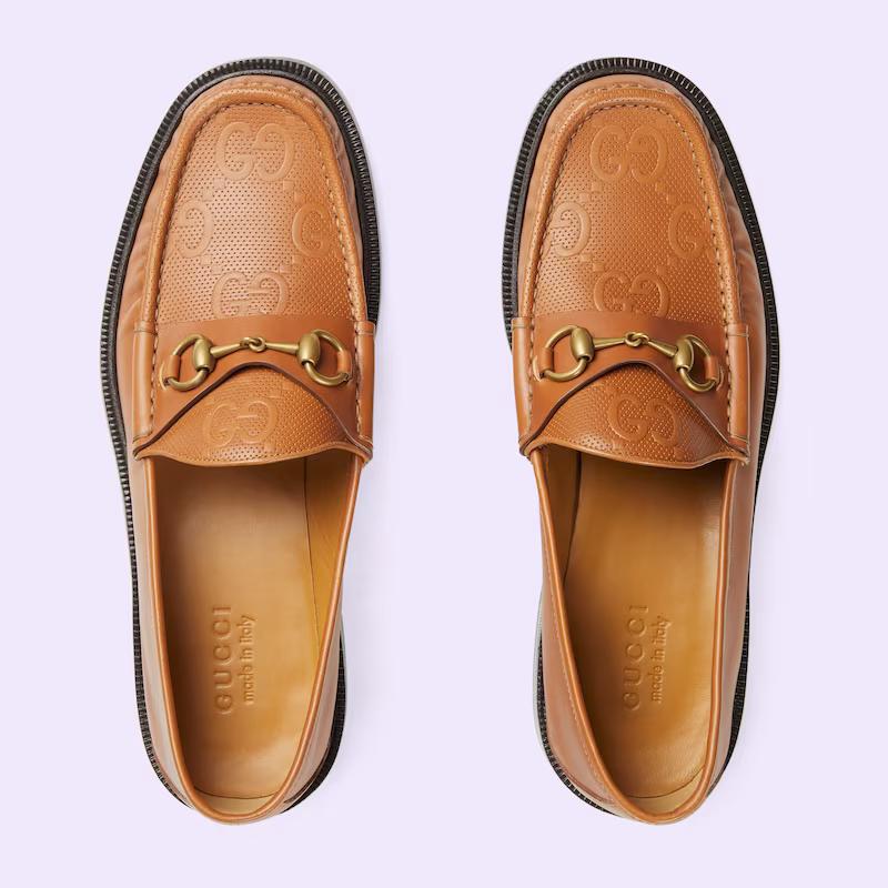 Giày Gucci Men'S Loafer With Horsebit Nam Nâu Đậm