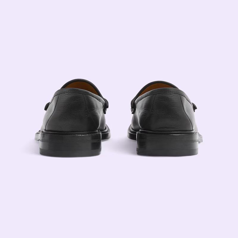 Giày Gucci Men's Loafer With Horsebit Nam Đen Trơn 