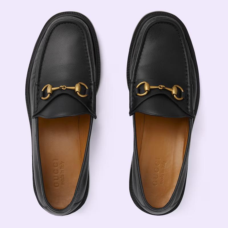 Giày Gucci Men's Loafer With Horsebit Nam Đen Trơn 