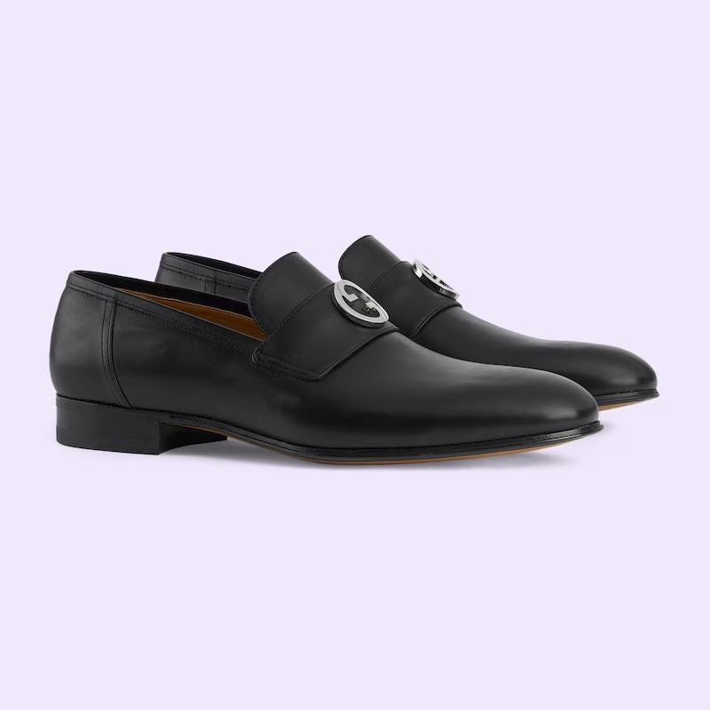 Giày Gucci Men's Interlocking G Loafer Nam Đen