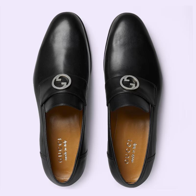 Giày Gucci Men's Interlocking G Loafer Nam Đen